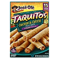 José Olé Chicken & Cheese in Flour Tortillas Taquitos, 15 count, 22.5 oz, 22.5 Ounce