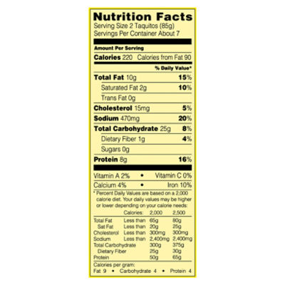 Taquitos Nutrition Facts Besto Blog