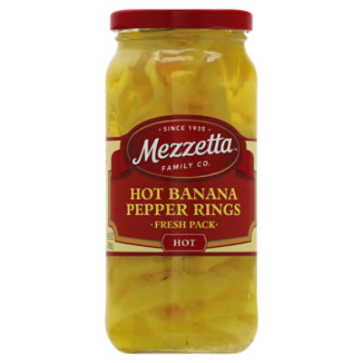 Mezzetta Hot Banana Pepper Rings Fresh Pack, 16 fl oz