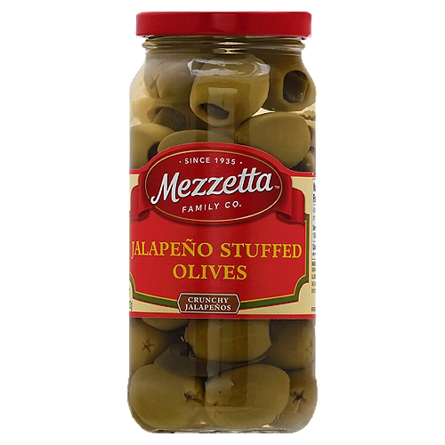 Mezzetta Jalapeño Stuffed Olives, 10 oz
Spice up your Bloody Mary or appetizer tray with the crunch and heat of these hand-stuffed, flavor-packed olives.