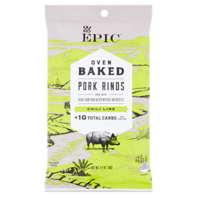 Epic Oven Baked Chili Lime Pork Rinds, 2.5 oz