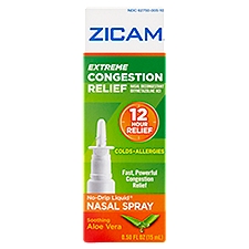 Zicam Extreme Congestion Relief Soothing Aloe Vera No-Drip Liquid Nasal Spray, 0.50 fl oz, 0.5 Fluid ounce