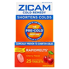 Zicam RapidMelts Cold Remedy Cherry Flavor Quick Dissolve Tablets, 25 count