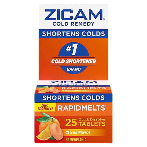 Zicam RapidMelts Cold Remedy Citrus Flavor Quick Dissolve Tablets, 25 count