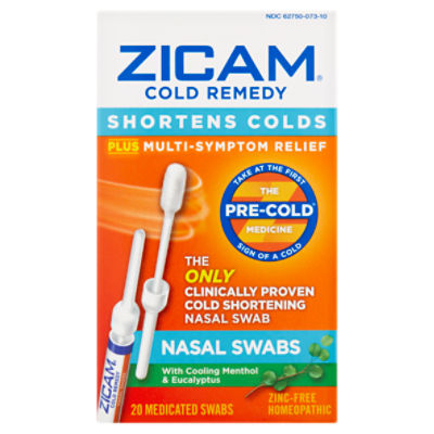 Zicam Cold Remedy Medicated Nasal Swabs, 20 count