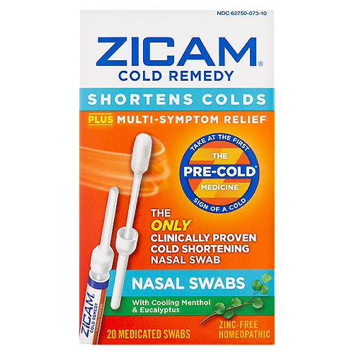 Zicam Cold Remedy Medicated Nasal Swabs, 20 count