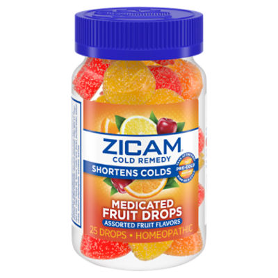 Zicam Assorted Fruit Flavors Medicated Fruit Drops, 25 count