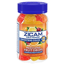 Zicam Assorted Fruit Flavors Medicated Fruit Drops, 25 count
