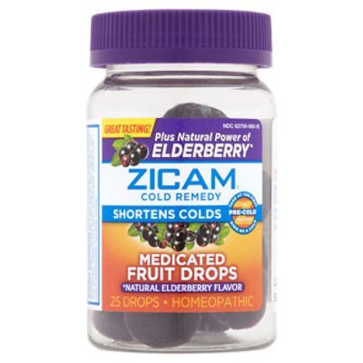 Zicam Natural Elderberry Flavor Homeopathic Cold Remedy Medicated Fruit