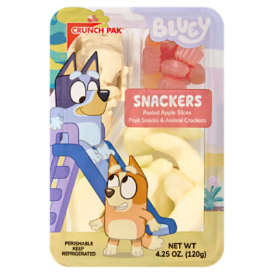 Crunch Pak Snackers Bluey Peeled Apple Slices Fruit Snacks & Animal Crackers, 4.25 oz, 4.25 Ounce