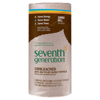  Seventh Generation 13737 Natural Unbleached 100% Recycled Paper  Towel Rolls, 11 x 9, Brown (Case of 24) : Health & Household