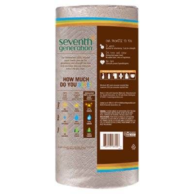 Seventh Generation 13737 Natural Unbleached 100% Recycled Paper  Towel Rolls, 11 x 9, Brown (Case of 24) : Health & Household