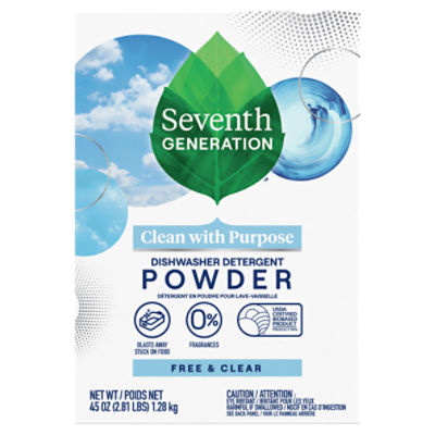 Seventh Generation Free & Clear Dishwasher Detergent Powder Fragrance Free 45 oz
