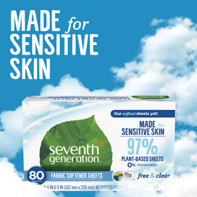 Seventh Generation Free & Clear Fabric Softener Sheets, 80 count
