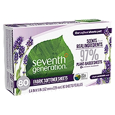 Seventh Generation Fresh Lavender Scent Fabric Softener Sheets, 80 count