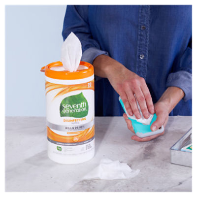 Seventh Generation Lemongrass Citrus Scent Disinfecting Wet Wipes, 70 count, 1 lb 1.4 oz