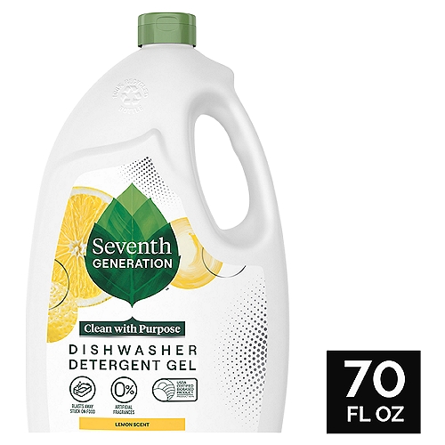Seventh Generation Lemon Scent Dishwasher Detergent Gel, 70 oz