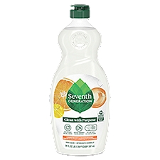 Seventh Generation Clementine Zest & Lemongrass, Dish Soap Liquid, 19 Ounce
