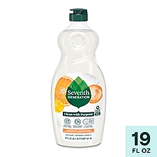 Seventh Generation Dish Liquid Soap Clementine Zest Lemongrass, 19 oz