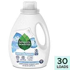 Seventh Generation Clean with Purpose Free & Clear, Laundry Detergent, 45 Fluid ounce