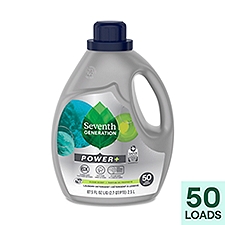 Seventh Generation Power+ Clean Scent Laundry Detergent, 50 loads, 87.5 fl oz liq
