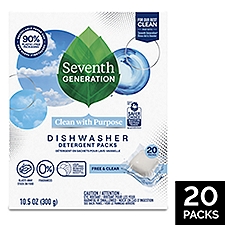 Seventh Generation Free & Clear Dishwasher Detergent Packs, 20 count, 10.5 oz