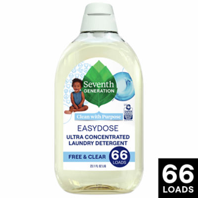 Seventh Generation Baby Easy Dose Laundry Detergent Ultra Concentrated Free and Clear Washing Detergent 23 oz