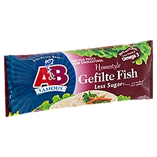 A&B Famous Homestyle Less Sugar, Gefilte Fish, 20 Ounce