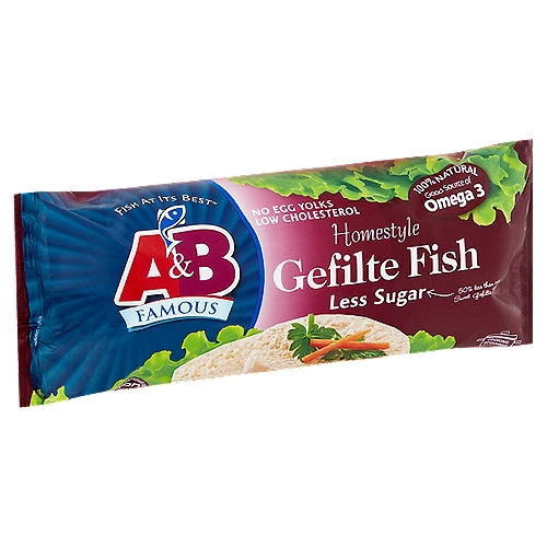 A&B Famous Homestyle Less Sugar Gefilte Fish, 20 oz
Less sugar - 50% less than our Sweet Gefilte Fish