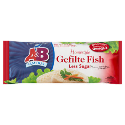 A&B Famous Homestyle Less Sugar Gefilte Fish, 20 oz