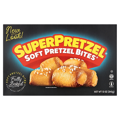 SuperPretzel Fully Baked Soft Pretzel Bites, 12 oz
Lights, Camera, Snacktion

Dip 'em, dunk 'em, top 'em. This is one food you're allowed to play with.