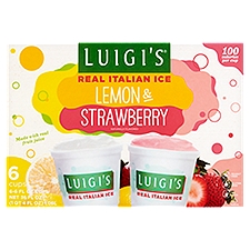 Luigi's Lemon & Strawberry Real Italian Ice, 6 fl oz, 6 count, 6 Each