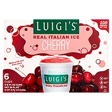 Luigi's Cherry, Real Italian Ice, 6 Each