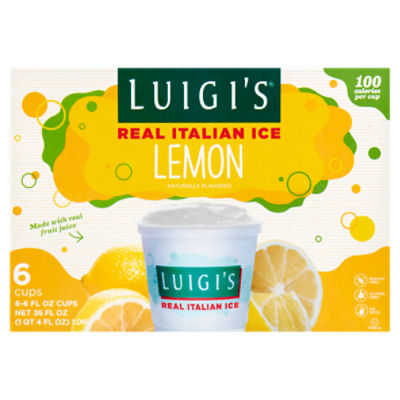 Luigi's Lemon Real Italian Ice, 6 fl oz, 6 count