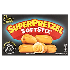 SuperPretzel Cheddar Cheese Filled Soft, Pretzel Sticks, 9 Ounce