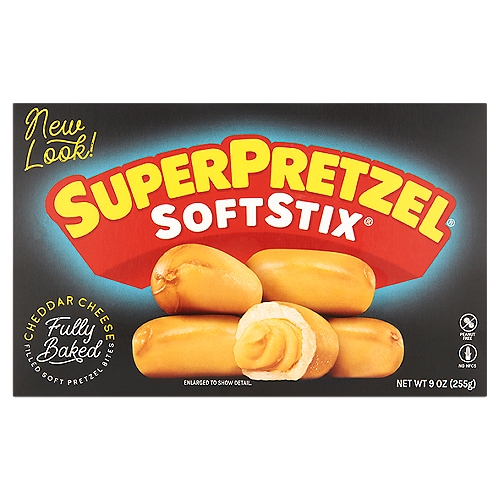 SuperPretzel SoftStix Cheddar Cheese Fully Baked Filled Soft Pretzel Bites, 9 oz