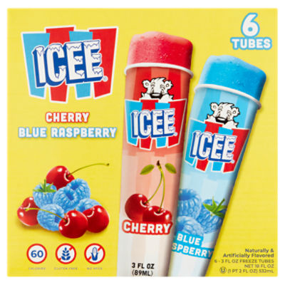 Icee Cherry And Blue Raspberry Freeze Tubes 5336