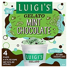 LUIGI'S Gelato Mint Chocolate, 4 fl oz, 4 count