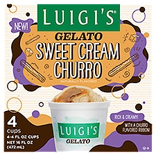 Luigi's Sweet Cream Churro, Gelato, 16 Fluid ounce