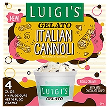 LUIGI'S Gelato Italian Cannoli, 4 fl oz, 4 count , 16 Fluid ounce