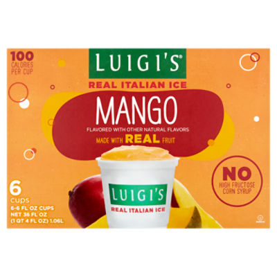 Luigi's Mango Real Italian Ice, 6 fl oz, 6 count, 6 Each