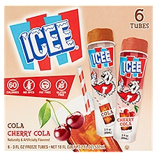 Icee Cola and Cherry Cola Freeze Tubes, 3 fl oz, 6 count