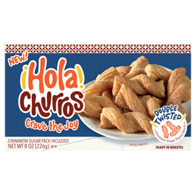 Hola Churros Double Twisted Cinnamon Sugar Pastry Snack, 8 oz