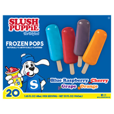 Slush Puppie The Original Frozen Pops, 1.65 fl oz, 20 count