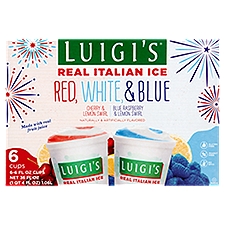 Luigi's Cherry & Lemon and Blue Raspberry & Lemon Swirl Real Italian Ice, 6 fl oz, 6 count, 36 Fluid ounce