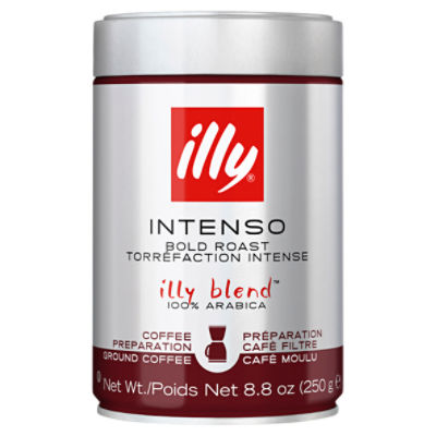 Illy Ground Espresso Coffee,Intenso Bold Roast 100% Arabica Coffee