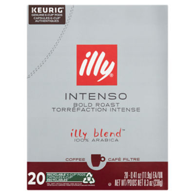 illy Intenso Bold Roast 100% Arabica Coffee K-Cup Pods, 0.41 oz, 20 count