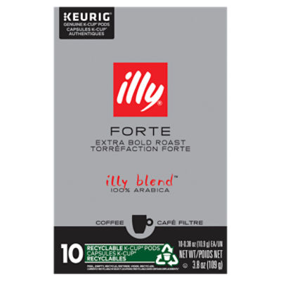 Illy Forte Extra Bold Roast Coffee K-Cup Pods, 0.38 oz, 10 count