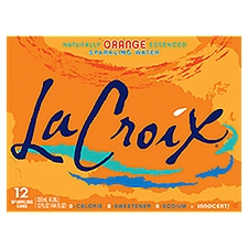 La Croix Naturally Orange Essenced Sparkling Water, 12 fl oz, 12 count