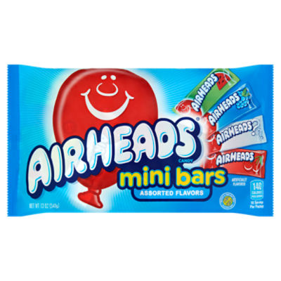 Airheads Mini Bars Assorted Flavors Candy, 12 oz, 12 Ounce